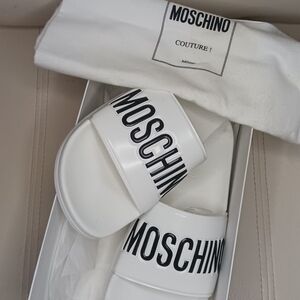 Moschino White Slides